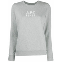 A.P.C. Moletom mangas longas com logo - Cinza