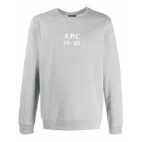 A.P.C. Moletom mangas longas com logo - Cinza