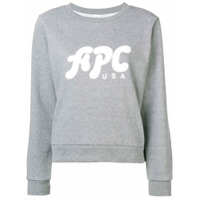 A.P.C. Suéter com estampa de logo - Cinza