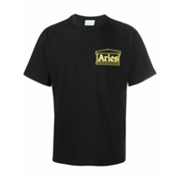 Aries Camiseta com estampa de mão - Preto