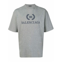 Balenciaga Camiseta com logo 'BB' - Cinza