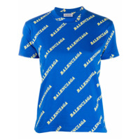 Balenciaga Camiseta com logo corrido - Azul