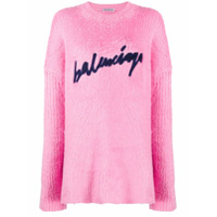 Balenciaga fuzzy logo sweatshirt - Rosa