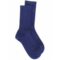 Balenciaga Par de meias com logo - Azul