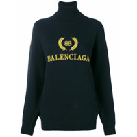 Balenciaga Suéter com logo bordado - Preto