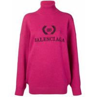 Balenciaga Suéter com logo bordado - Rosa