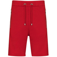 Balmain Bermuda com logo gravado - Vermelho