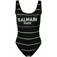 Balmain Body de tricô com logo - Preto