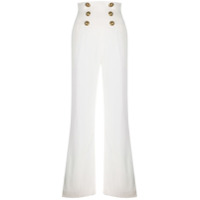 Balmain Calça flare cintura alta - Branco