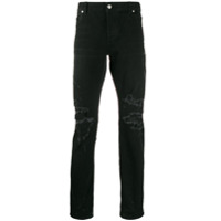 Balmain Calça jeans slim com rasgado - Preto