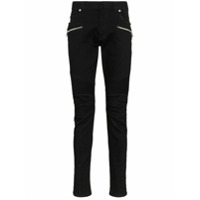 Balmain Calça jeans slim com zíper - Preto