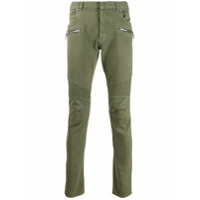 Balmain Calça slim com nervuras - Verde