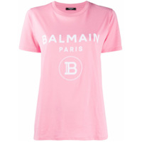 Balmain Camiseta com estampa de logo - Rosa