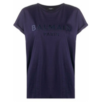 Balmain Camiseta com logo bordado - Azul