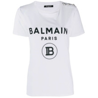 Balmain Camiseta com logo e botões - Branco