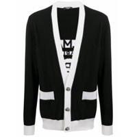 Balmain Cardigan de lã com logo - Preto