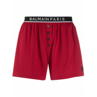 Balmain Cueca boxer com logo - Vermelho
