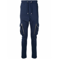 Balmain drop-crotch cotton track pants - Azul