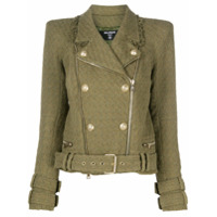 Balmain Jaqueta biker de tweed - Verde