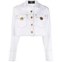 Balmain Jaqueta jeans cropped - Branco