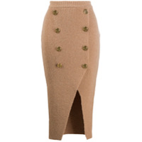 Balmain knitted mid-length skirt - Neutro