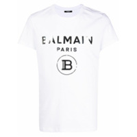Balmain logo print cotton T-shirt - Branco