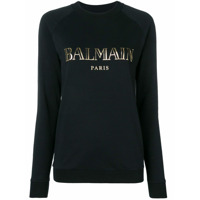 Balmain logo print sweatshirt - Preto