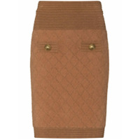 Balmain Minissaia de tricô stretch - Marrom