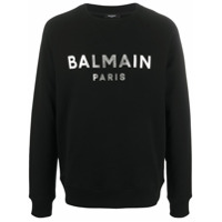 Balmain Moletom com estampa de logo - Preto