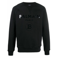 Balmain Moletom com estampa de logo - Preto