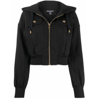 Balmain Moletom com zíper e capuz - Preto