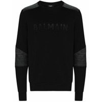 Balmain ribbed logo sweatshirt - Preto