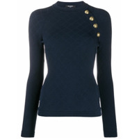 Balmain Suéter de tricô com botões - Preto