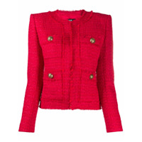 Balmain tweed boxy fit jacket - Vermelho