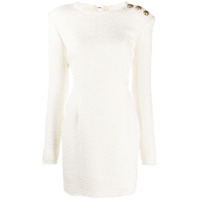 Balmain Vestido bouclé de tweed - Branco