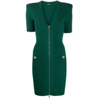 Balmain Vestido gola V de tricô - Verde