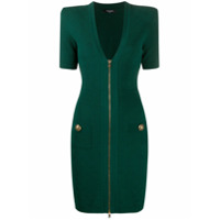 Balmain Vestido gola V de tricô - Verde