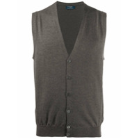Barba rib-trimmed knitted vest - Cinza
