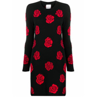 Barrie roses knitted mini dress - Preto