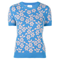 Barrie Suéter de tricô floral - Azul