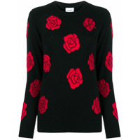 Barrie Suéter Roses de cashmere - Preto