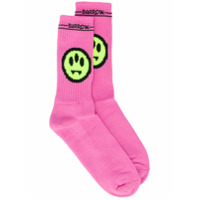 BARROW ribbed face motif socks - Rosa