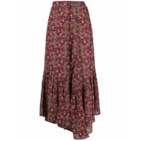 Ba&Sh floral-print tiered skirt - Preto