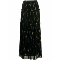Ba&Sh floral tiered skirt - Preto