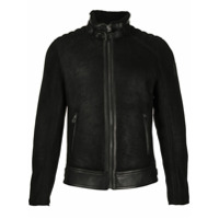 Belstaff Jaqueta gola alta de couro - Preto