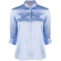 Blanca Vita Camisa de cetim com botões - Azul