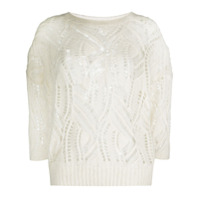 Blumarine Suéter de tricô aberto - Branco