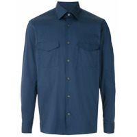 BOSS Camisa de algodão solta - Azul