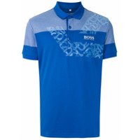 BOSS Camisa polo com logo - Azul