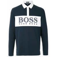 BOSS Camisa polo com logo - Azul